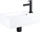 Set fontana Differnz force - ceramica - rubinetto dritto nero opaco - 40 x 22 x 11,5 cm