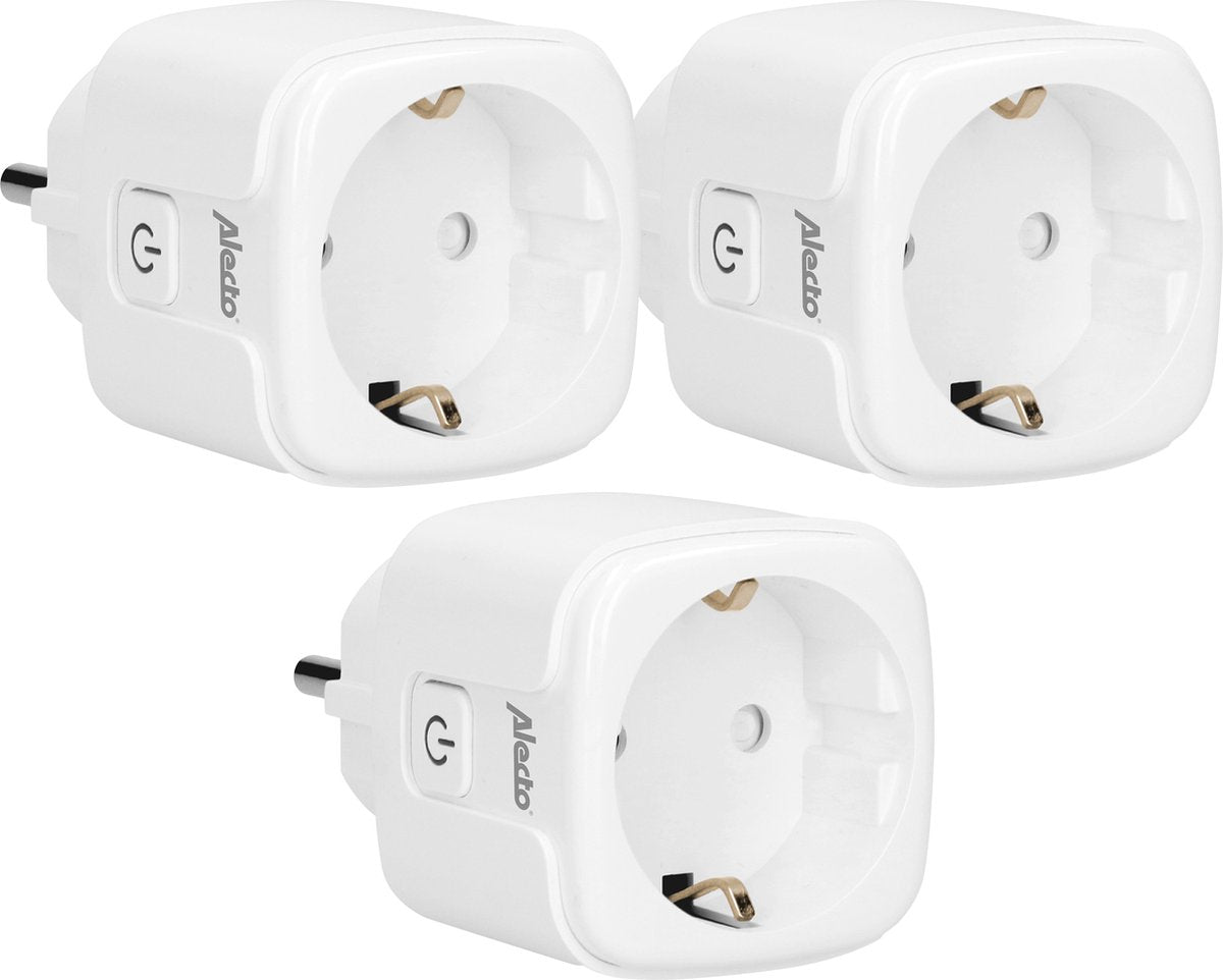 Alecto smart-plug20 triple - smart wifi tussenstekker met energiemeter - 16a 3680w -3 stuks