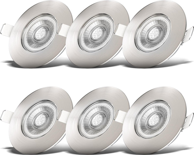 B.k.licht b.klicht - inbouwspots badkamer - set van 6 - led badkamerverlichting - spotjes - ip44 - ø9cm - 3.000k - 460lm - 5w