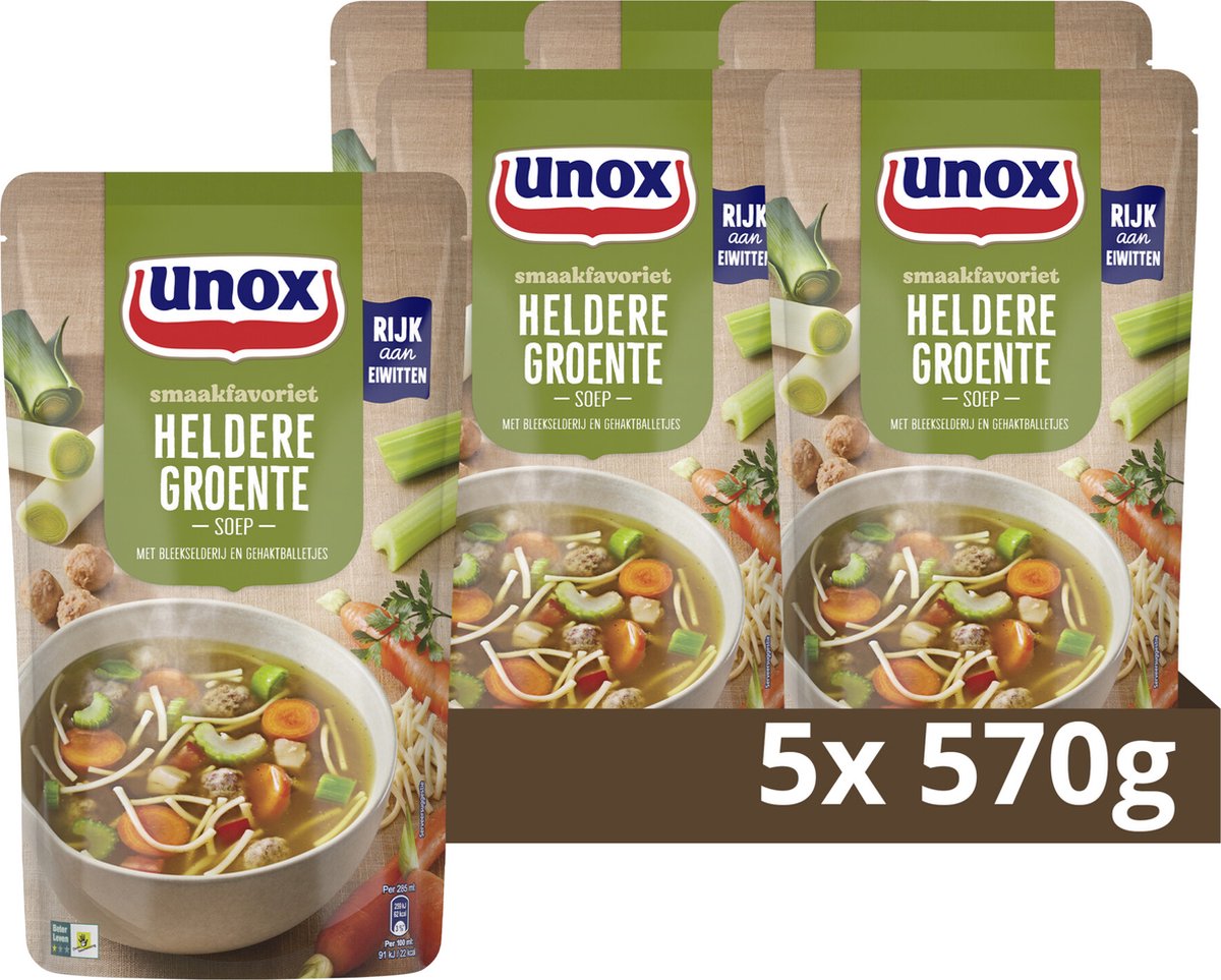 Unox - zuppa in busta - passato di verdure trasparente - 5 buste x 570 ml