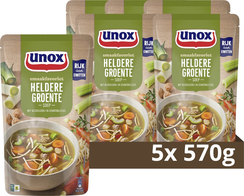 Unox - zuppa in busta - passato di verdure trasparente - 5 buste x 570 ml