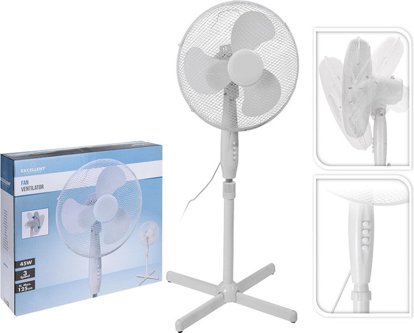 Excelente ventilador eléctrico de pie de 40 cm de diámetro.