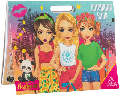 Besties para colorear con calcomanías, 25 páginas para colorear