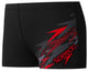 Speedo medley logo aquashort jongens - vormvaste zwembroek jongens - zwemshort jongens met stretch - sportzwembroek kids met trekkoord - zwart rood - maat 176