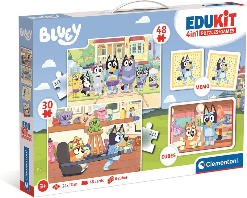 Clementoni - edukit - 4 in 1 educatieve bluey speelset - vanaf 6 jaar