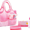 Borsa per pannolini rosa con accessori