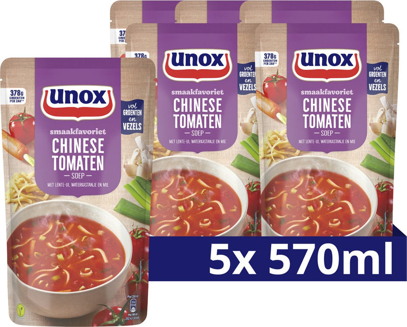 Unox - zuppa in busta - zuppa di pomodoro cinese - 5 buste x 570 ml