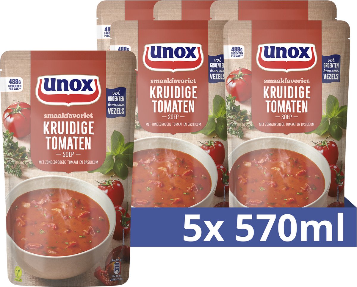 Unox - zuppa in busta - pomodorini piccanti - 5 buste x 570 ml