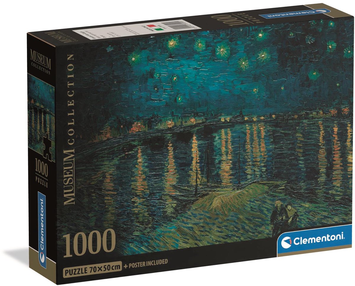 Clementoni - rompecabezas - 1000 piezas - Noche estrellada de Van Gogh - rompecabezas para adultos