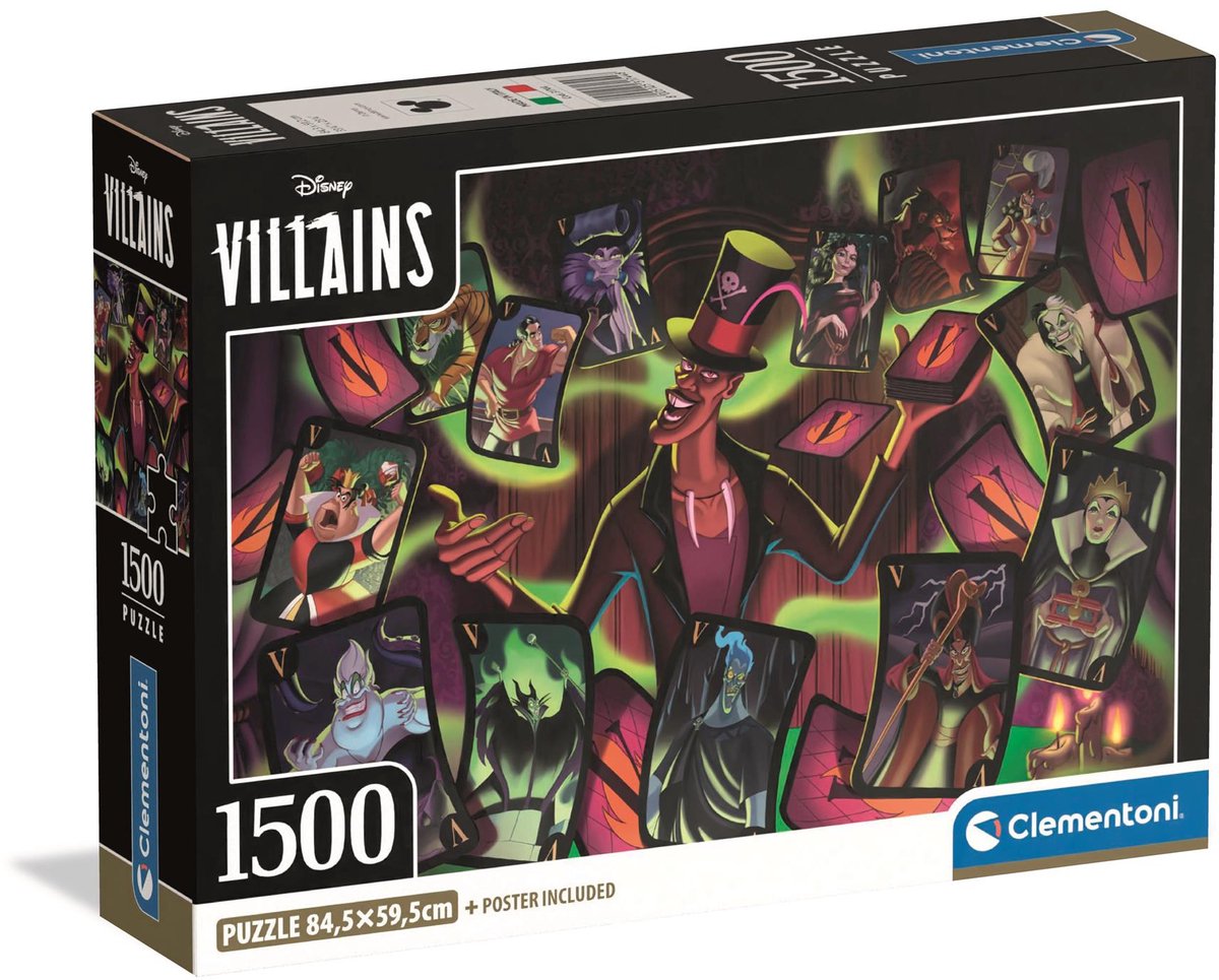 Clementoni - rompecabezas - 1500 piezas - caja compacta villanos de Disney