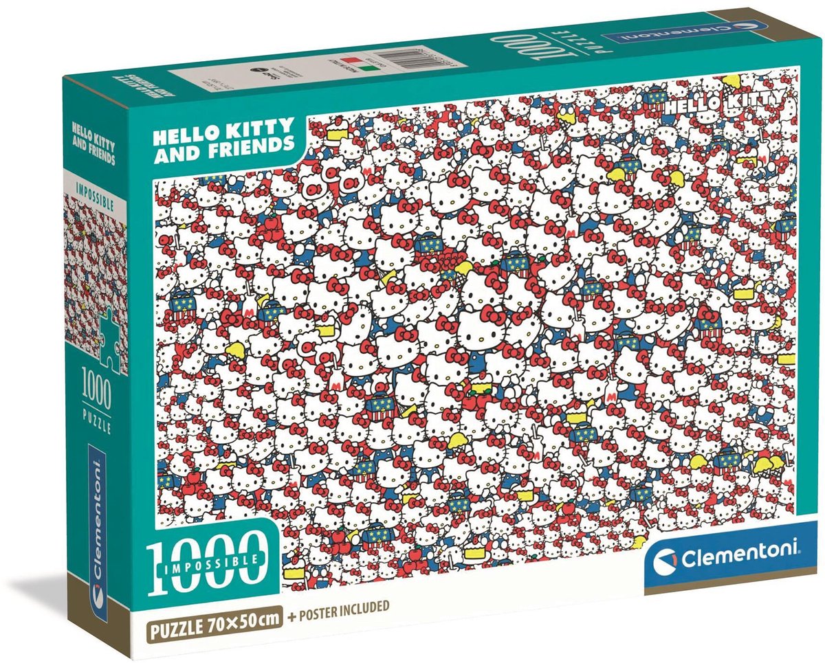 Clementoni - hello kitty - imposible - rompecabezas - 1000 piezas