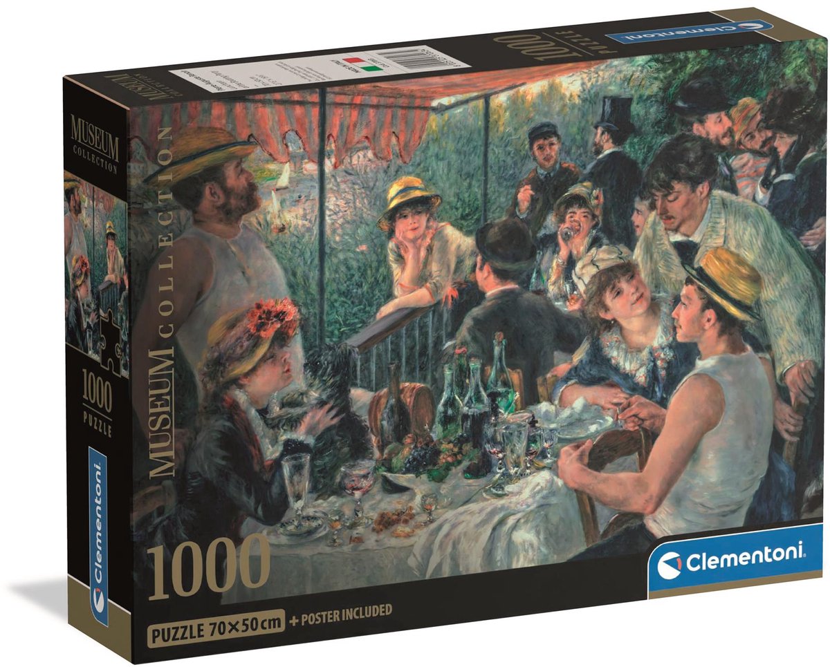 Clementoni - puzzel - 1000 stukjes - museum lunch: bootfeest - puzzel voor volwassenen - high quality collection