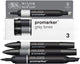 Winsor Newton 0290185 promarker set 3 pezzi – toni grigi – pennarelli ad alcool con doppia punta