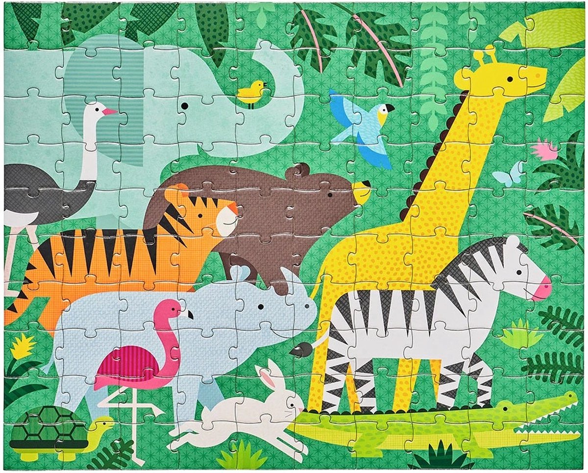 Puzzle Petit collage 2 in 1 animali junior 49 pezzi