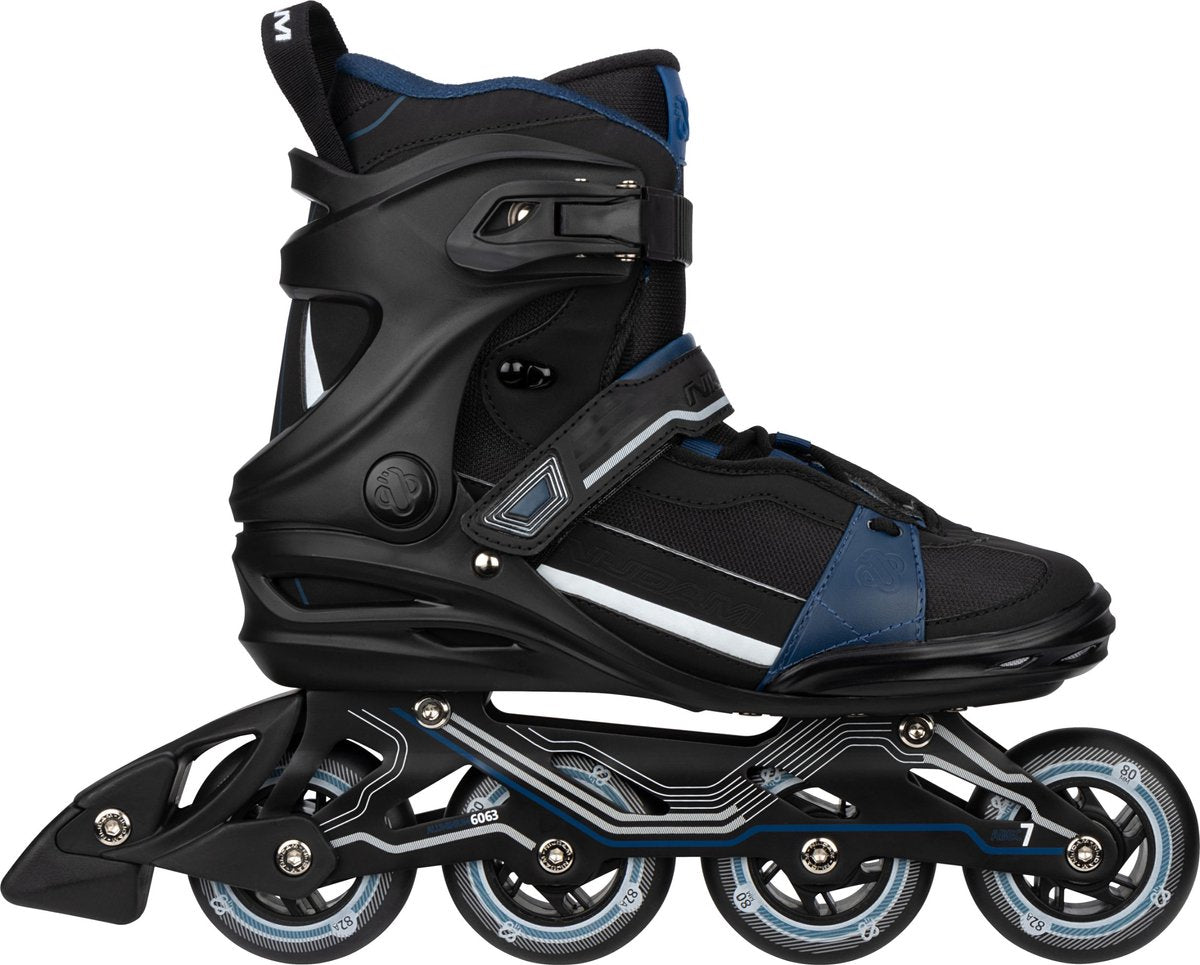 Nijdam inline skates - alu chassis - circuit cruiser - maat 45 - zwart