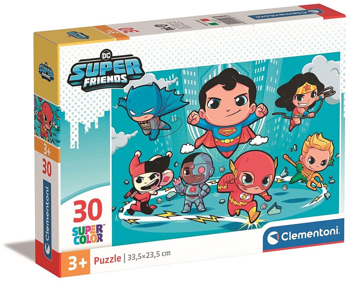 Clementoni - puzzel 30 stukjes dc comics superfriends, kinderpuzzels, 3-5 jaar, 20277