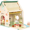 Classic World World Wooden Dollhouse con giardino, 10dlg.