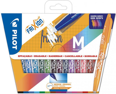 Pilot frixion - set penne roller - cancellabili - 12 pezzi in cartoncino