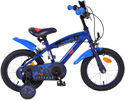 Superman children's bicycle - boys - 14 inches - blue - two hand brakes