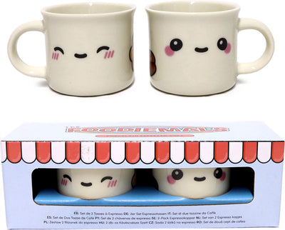 Foodiemals Set 2 Porcelain Espresso Cups