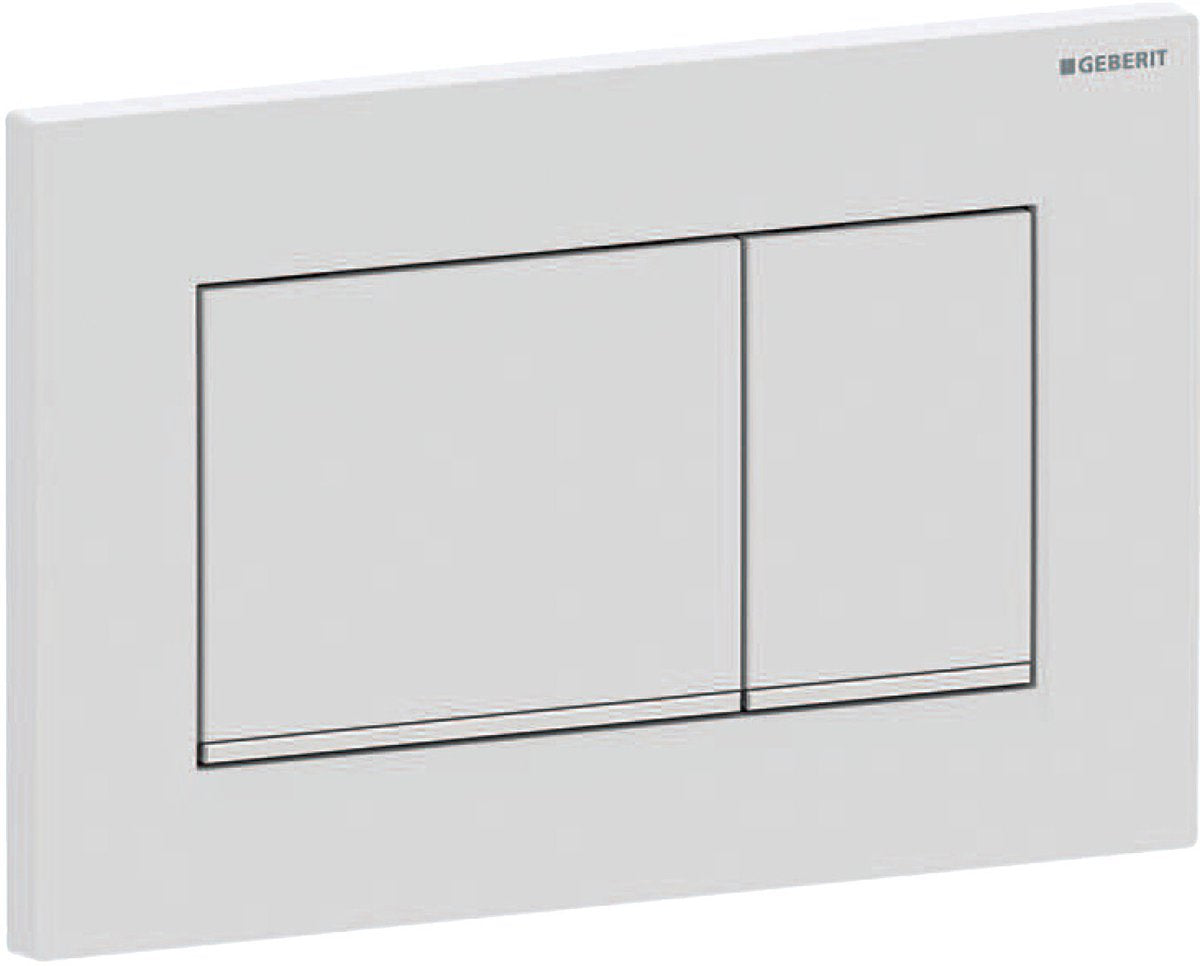 Geberit sigma20 bedieningsplaat - 2-toets spoeling - rechthoekige knoppen - matwit easy-to-clean