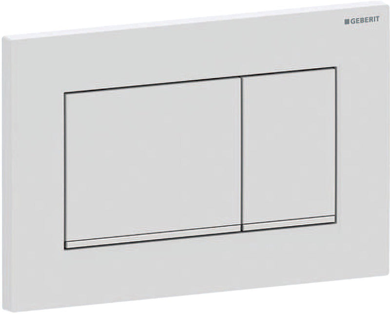 Placca di comando Geberit sigma20 - 2 pulsanti a filo - pulsanti rettangolari - bianco opaco facile da pulire