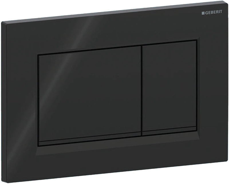 Placa de control Geberit sigma20 - 2 botones empotrados - botones rectangulares - negro negro mate negro