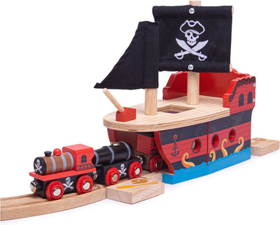 Bigjigs wooden rails pirate ship