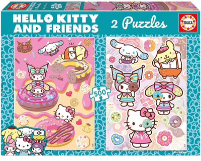 Puzzle Educa hello kitty 2x500 pezzi rosa bambini