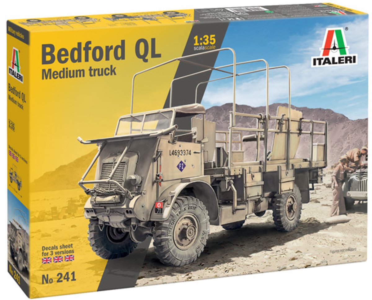 Italeri model kit car - 0241 bedford ql - medium truck plastic - 1:35 - model making