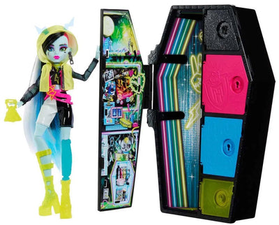 Segreti di Monster High Skulltimate - Neon Frights - Frankie Stein - 21 cm - bambola alla moda
