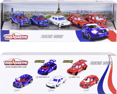 Majorette - toque francés - 5 piezas - paquete de regalo - coches franceses - a partir de 3 años
