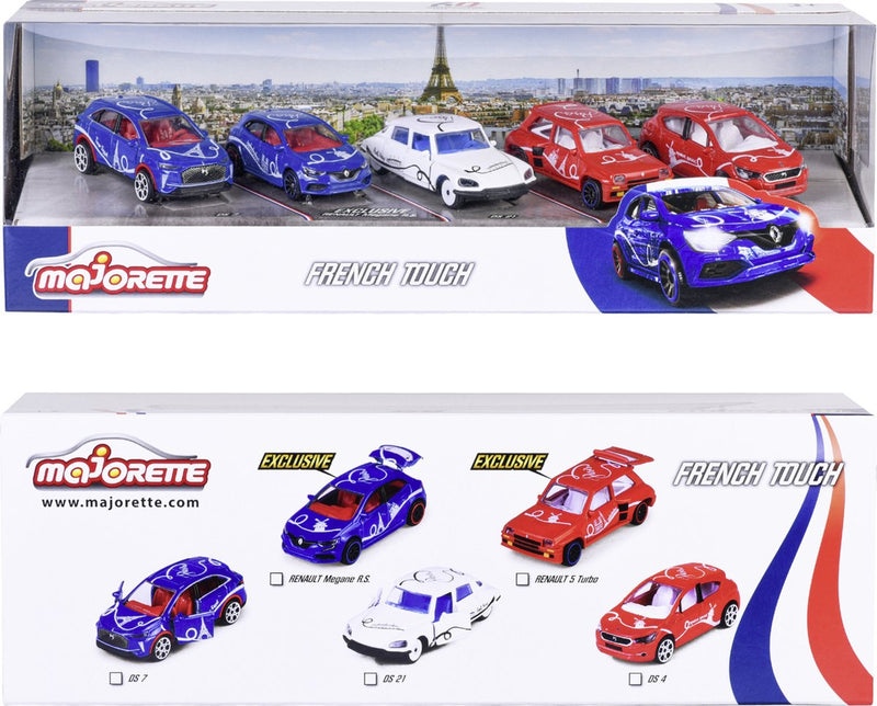 Majorette - french touch - 5 pezzi - confezione regalo - Auto francesi - da 3 anni