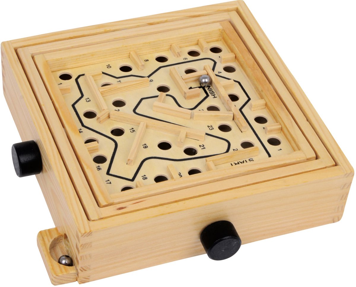Juego de mármol laberinto de madera pequeña