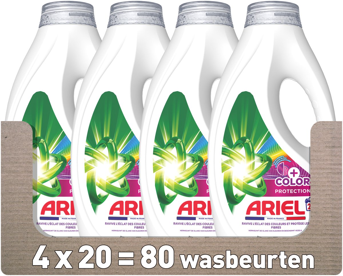Detersivo liquido Ariel + protezione colore - 4 x 20 lavaggi
