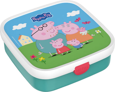 Mepal bento lunch box large campus - 1,25 l - inclusi 2 contenitori bento rimovibili a tenuta stagna forchetta - peppa pig