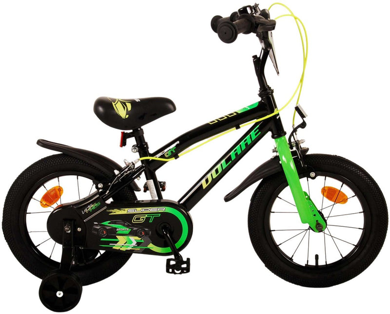 Volare super gt kinderfiets - jongens - 14 inch - groen - twee handremmen