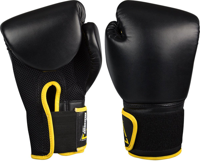 Avento guantes de boxeo pu - 8 oz - negro amarillo