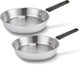 Brabantia enjoyment frying pan set ø 24cm ø 28cm - premium - stainless steel - 90% recycled - pfas-free - induction suitable