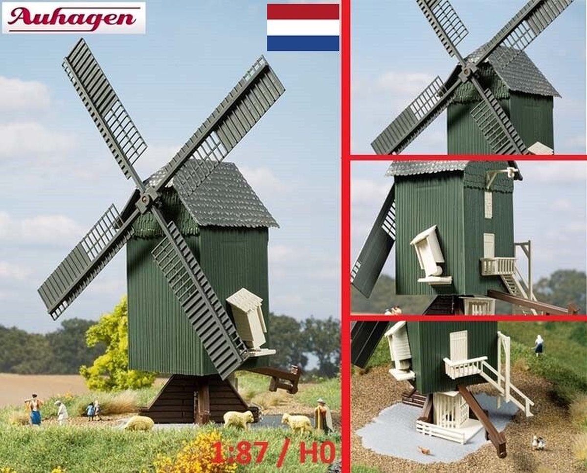 Auhagen bouwpakket windmolen nederlands voorbeeld excl. motor voor aandrijving, 1:87