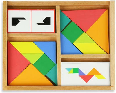 Tangram Vilac - tangram la battaglia - gioco di pensiero - legno - colore - doppio set