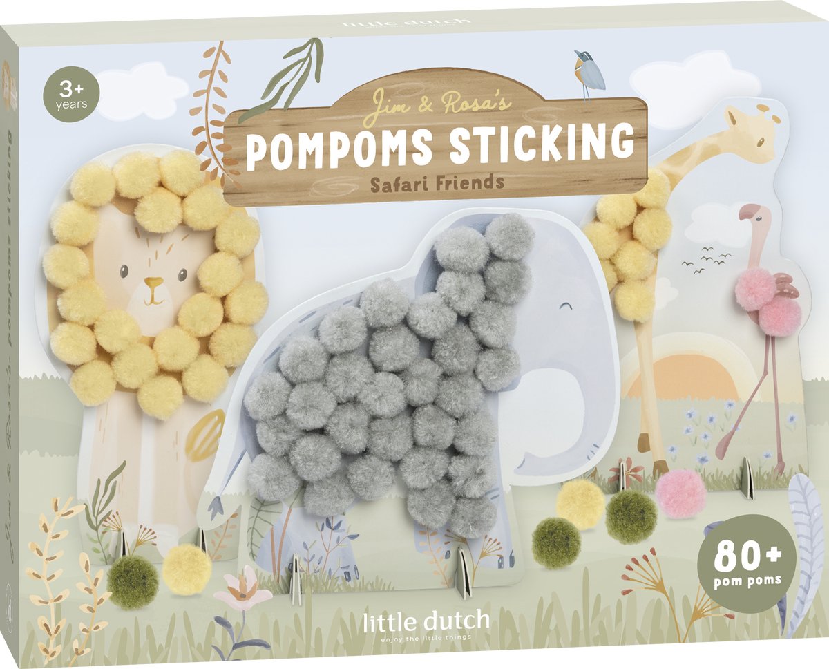 Little dutch knutselset pompon plakken - safari