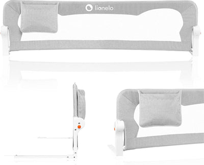 Lionelo eva bed rail - safety barrier up to 27 kg - 180° foldable - 150 cm wide - durable aluminum frame - securebelt standsafe blockade - for children 18m-5y