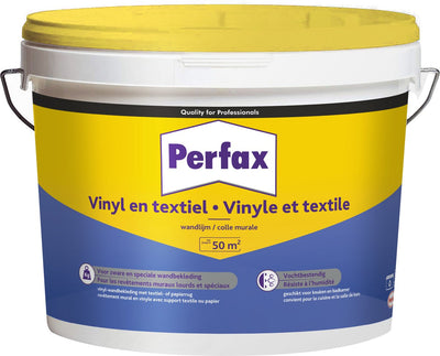 Adesivo murale vinilico e tessile Perfax 10 kg | adesivo di alta qualità pronto all'uso | per materiali vari | applicazione affidabile e versatile | rivestimento murale | finitura impeccabile
