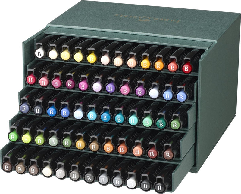 Faber-castell penna da disegno faber castell - penna pitt artist - pennello - 60 pezzi - scatola da studio - fc-167193
