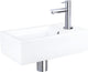 Differnz force fountain set - ceramic - tap straight chrome - 40 x 22 x 11.5 cm