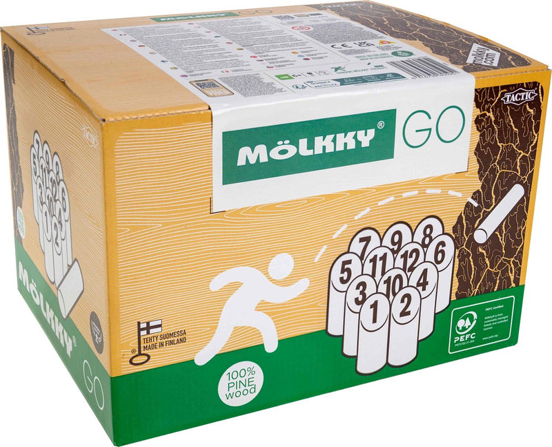 Selecta molkky go juego de lanzamiento de madera de pino con 12 conos