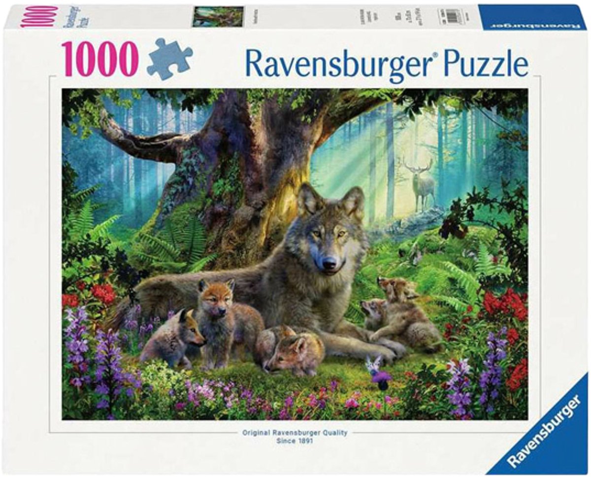Ravensburger Jigsaw Puzzle Family Wolf en el bosque, 1000.