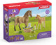 Schleich horse club play figure set - Sarah takes care of the young animals - children's toys for boys and girls - 5 to 12 years - 9 parts - 42432