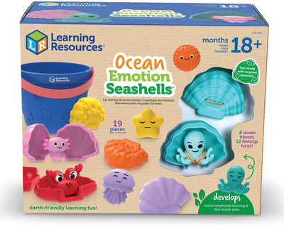 Recursos de aprendizaje juguetes educativos conjunto de conchas marinas de emoción oceánica. - 3+